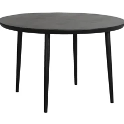 Ronde Eettafels-Leen Bakker Eetkamertafel Lexy rond - mangohout/zwart - 76xØ120 cm