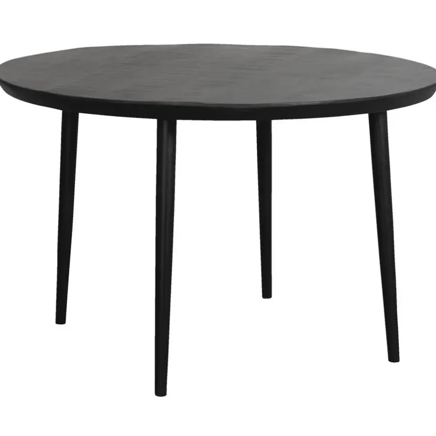 Ronde Eettafels-Leen Bakker Eetkamertafel Lexy rond - mangohout/zwart - 76xØ120 cm