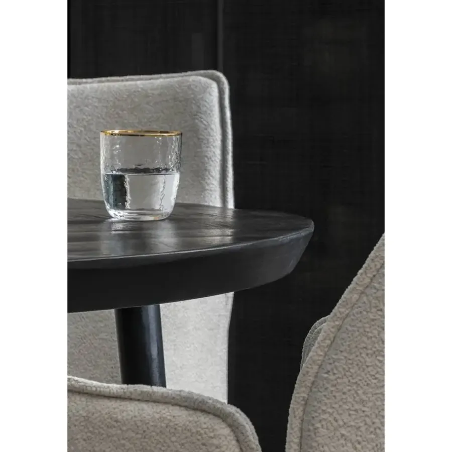 Ronde Eettafels-Leen Bakker Eetkamertafel Lexy rond - mangohout/zwart - 76xØ120 cm