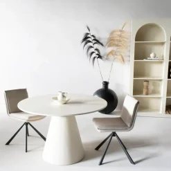 Ronde Eettafels-Giga Meubel Eetkamertafel Rond Beige - 150cm - Kolompoot