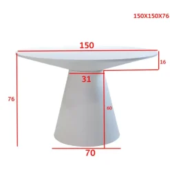 Ronde Eettafels-Giga Meubel Eetkamertafel Rond Beige - 150cm - Kolompoot