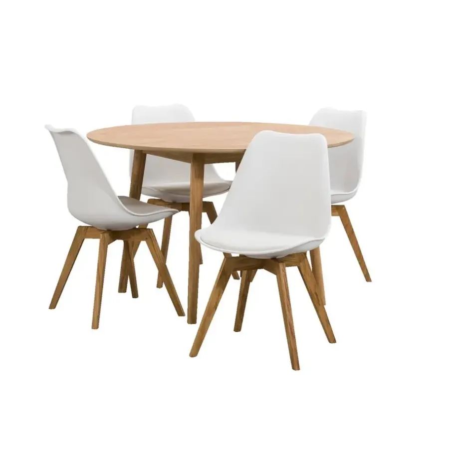 Leen Bakker Eetkamertafel Ulfborg - eikenkleur - Ø120x75 cm