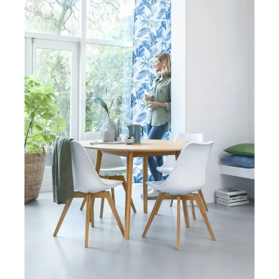 Leen Bakker Eetkamertafel Ulfborg - eikenkleur - Ø120x75 cm
