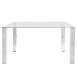 Rechthoekige Eettafels-Leen Bakker Eetkamertafel Vandel - transparant - 90x140x75 cm