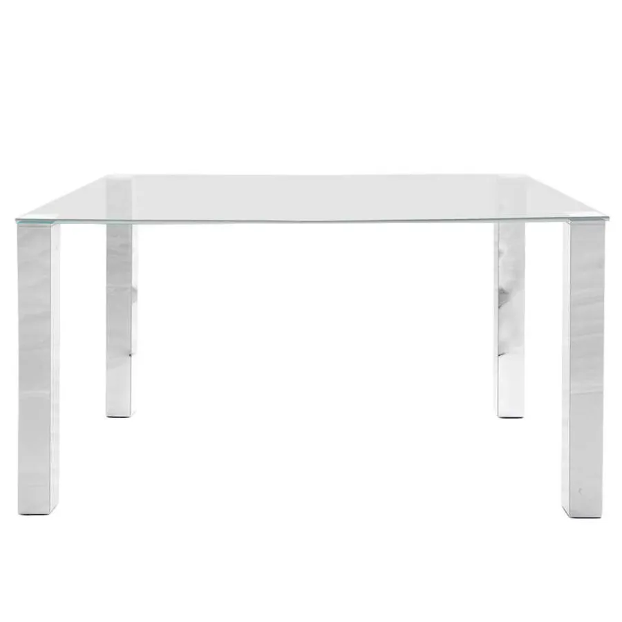 Rechthoekige Eettafels-Leen Bakker Eetkamertafel Vandel - transparant - 90x140x75 cm