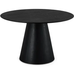 Ronde Eettafels-Giga Living EetkamertafelRond ø120cm - Zwart Eikenhout
