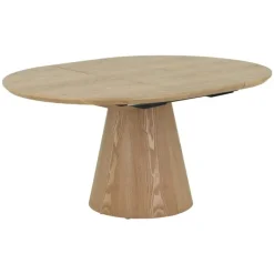 Giga Meubel Eettafel - Naturel - Uitschuifbaar - Ø120/160cm - Sivan