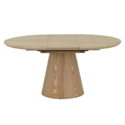 Giga Meubel Eettafel - Naturel - Uitschuifbaar - Ø120/160cm - Sivan