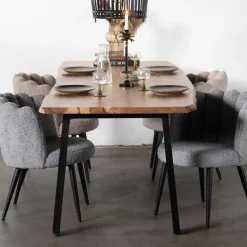 Giga Meubel Eettafel Acaciahout - Naturel - 160x90x77cm - Lars