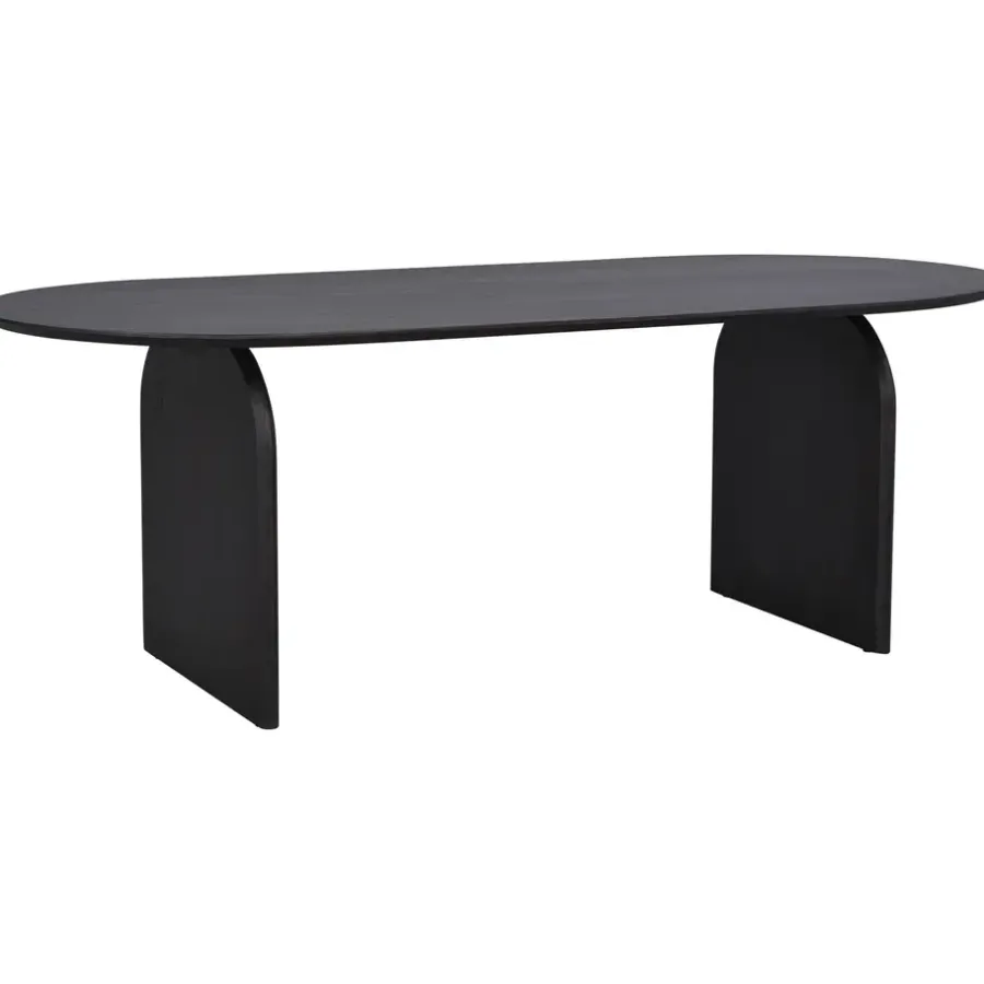 Ovale Eettafels-Leen Bakker Eettafel Bella - mokka - 75x220x100 cm