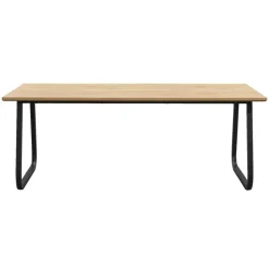 Rechthoekige Eettafels-Leen Bakker Eettafel Brigitte rechthoekig - naturel/zwart - 180x90 cm