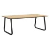 Rechthoekige Eettafels-Leen Bakker Eettafel Brigitte rechthoekig - naturel/zwart - 220x100 cm