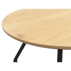 Leen Bakker Eettafel Brigitte rond - naturel/zwart - 75Ø120 cm