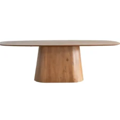 Giga Meubel Eettafel Deens Ovaal - Bruin Mangohout - 180x100x76cm - Stijn
