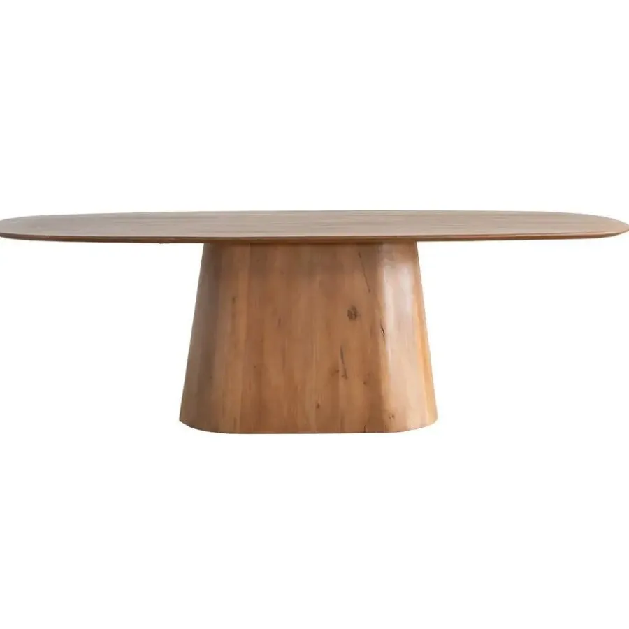 Giga Meubel Eettafel Deens Ovaal - Bruin Mangohout - 180x100x76cm - Stijn