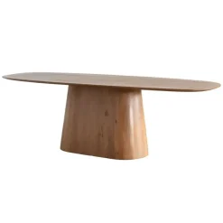 Giga Meubel Eettafel Deens Ovaal - Bruin Mangohout - 180x100x76cm - Stijn
