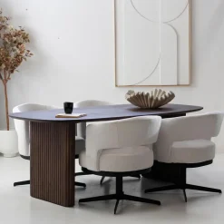 Ovale Eettafels-Giga Meubel Eettafel Deens Ovaal - Donkerbruin Mangohout - 240x100x76cm - Juro