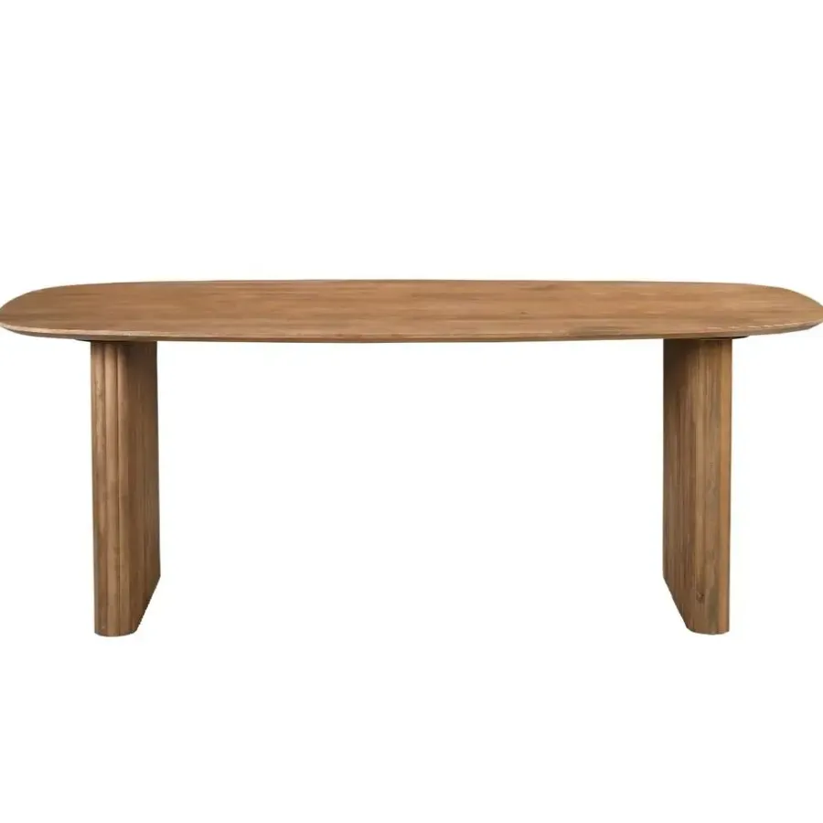 Ovale Eettafels-Giga Meubel Eettafel Deens Ovaal - Naturel Mangohout - 240x100x76cm - Juro