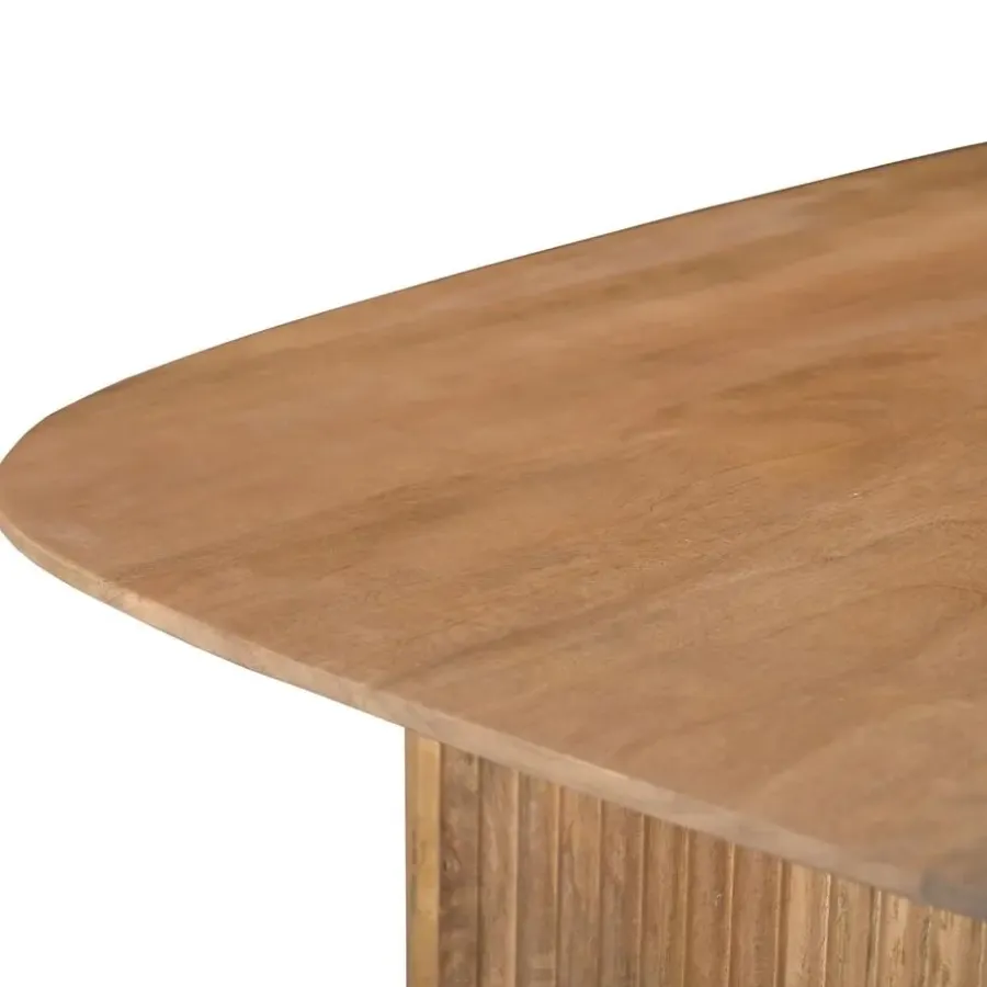 Ovale Eettafels-Giga Meubel Eettafel Deens Ovaal - Naturel Mangohout - 240x100x76cm - Juro