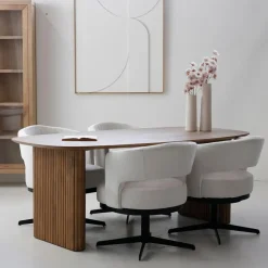 Giga Meubel Eettafel Deens Ovaal - Naturel Mangohout - 240x100x75cm - Dai