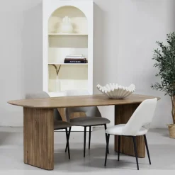 Ovale Eettafels-Giga Meubel Eettafel Deens Ovaal - Naturel Mangohout - 200x100x75cm - Dai