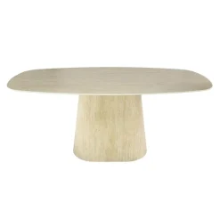 Ovale Eettafels-Giga Living Eettafel Deens Ovaal - Travertin - 180x90x76cm - Centro