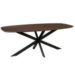 Houten Eettafels|Ovale Eettafels-StarFurn Eettafel Deens Ovaal Bruin Hout - 280x120x76cm - Ferris