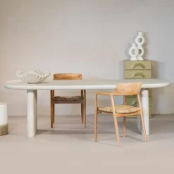 Ovale Eettafels-Giga Meubel Eettafel Deens Ovaal 240cm - Beige Betonlook - Maya