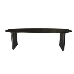 Giga Meubel Eettafel Deens Ovaal 220cm - Zwart Mangohout - Feline
