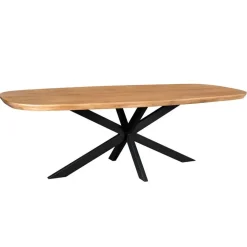 Ovale Eettafels-StarFurn Eettafel Deens Ovaal Naturel Hout - 200x100x76cm - Madison