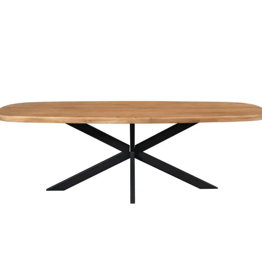 Ovale Eettafels-StarFurn Eettafel Deens Ovaal Naturel Hout - 200x100x76cm - Madison