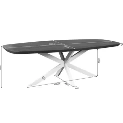 Ovale Eettafels-StarFurn Eettafel Deens Ovaal Naturel Hout - 200x100x76cm - Madison