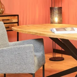 Industriële Eettafels-StarFurn Eettafel Deens Ovaal Naturel - 200x100x76cm - Elegance