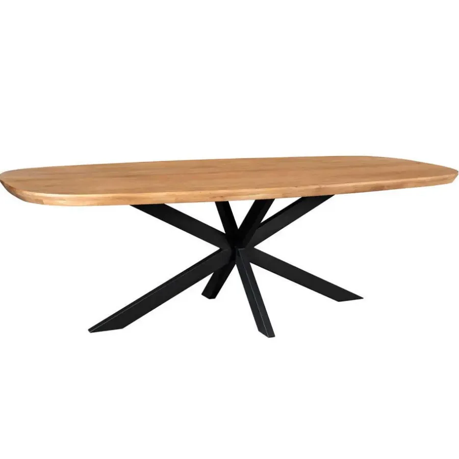 Ovale Eettafels-StarFurn Eettafel Deens Ovaal Naturel Hout - 280x120x76cm - Madison