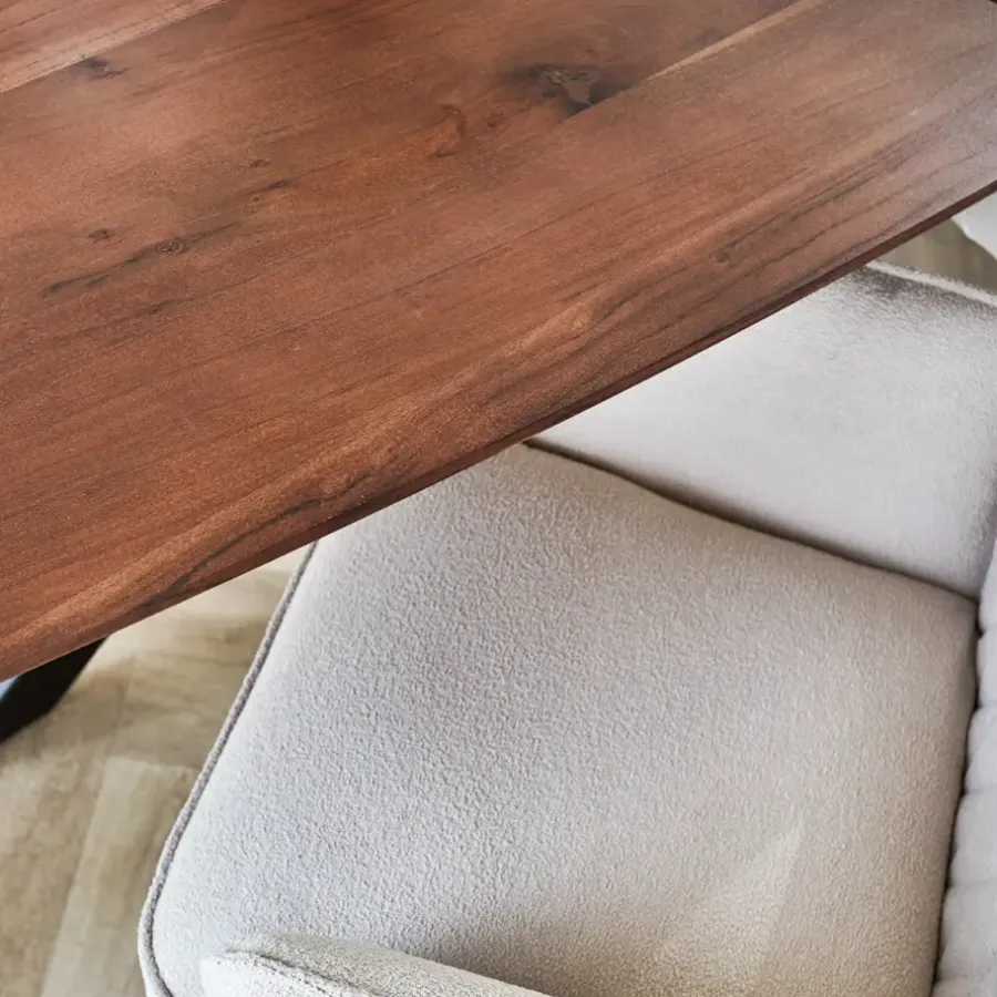 Dimehouse Eettafel deens ovaal Paris walnoot finish 200x100 cm - Hout - Bruin