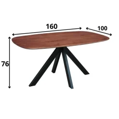 Industriële Eettafels|Houten Eettafels-Dimehouse Eettafel deens ovaal Paris walnoot finish 160x100 cm - Hout - Bruin