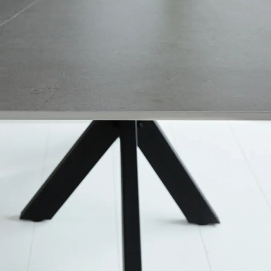 Dimehouse Eettafel Edin 170x90 cm marmerlook grijs - Stoneware - Grijs