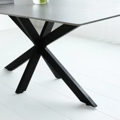Dimehouse Eettafel Edin 230x100 cm marmerlook grijs - Stoneware - Grijs