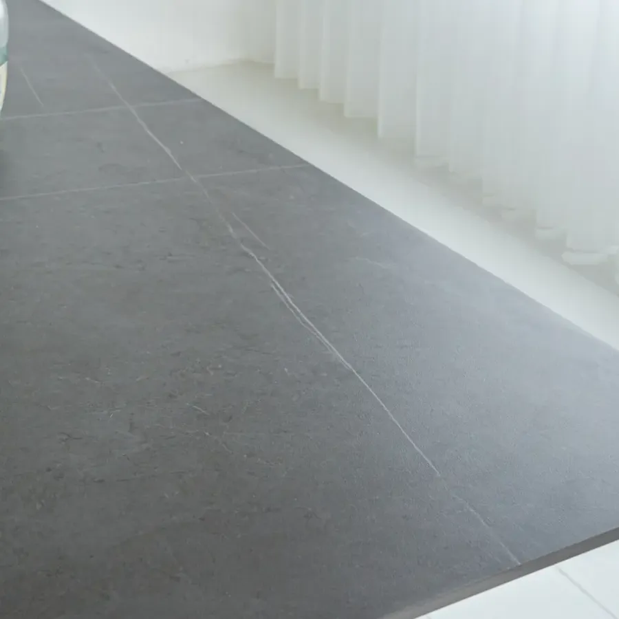 Dimehouse Eettafel Edin 230x100 cm marmerlook grijs - Stoneware - Grijs