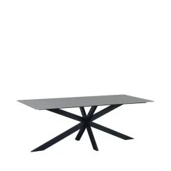 Dimehouse Eettafel Edin 230x100 cm marmerlook grijs - Stoneware - Grijs