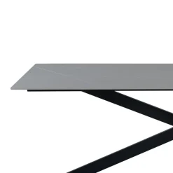 Dimehouse Eettafel Edin 230x100 cm marmerlook grijs - Stoneware - Grijs