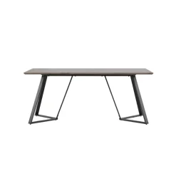 Rechthoekige Eettafels|Industriële Eettafels-Fjôrd Eettafel Eiken Hout Zwart - 180x90x75cm - Marina