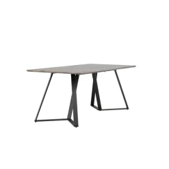 Rechthoekige Eettafels|Industriële Eettafels-Fjôrd Eettafel Eiken Hout Zwart - 180x90x75cm - Marina