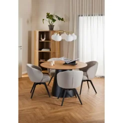Houten Eettafels|Ronde Eettafels-Giga Living Eettafel Eiken Naturel - Rond 120x120x75cm - Skagen