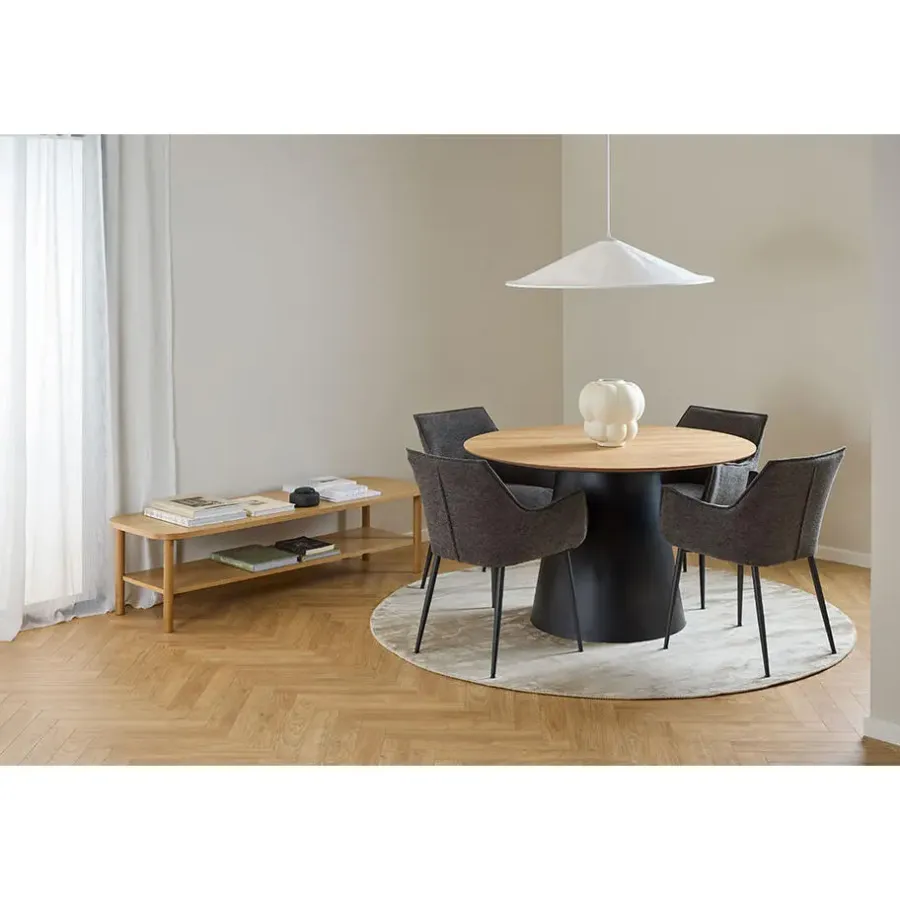 Houten Eettafels|Ronde Eettafels-Giga Living Eettafel Eiken Naturel - Rond 120x120x75cm - Skagen