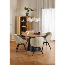 Houten Eettafels|Ronde Eettafels-Giga Living Eettafel Eiken Naturel - Rond 120x120x75cm - Skagen