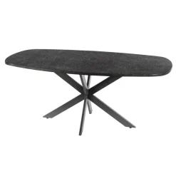 Ovale Eettafels-Giga Living Eettafel Grijs Staal - 215x105x77cm - Metallic
