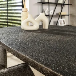 Ovale Eettafels-Giga Living Eettafel Grijs Staal - 215x105x77cm - Metallic
