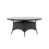 Tuintafels-Fjôrd Eettafel Grijs Wicker/Glas - Ø90x74cm - Volta