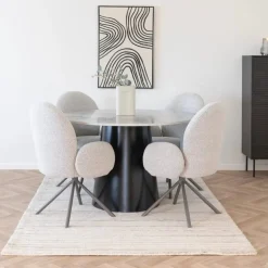 Ronde Eettafels-House Nordic Eettafel Grijs/Zwart - Rond - 120x120x75cm - Brito